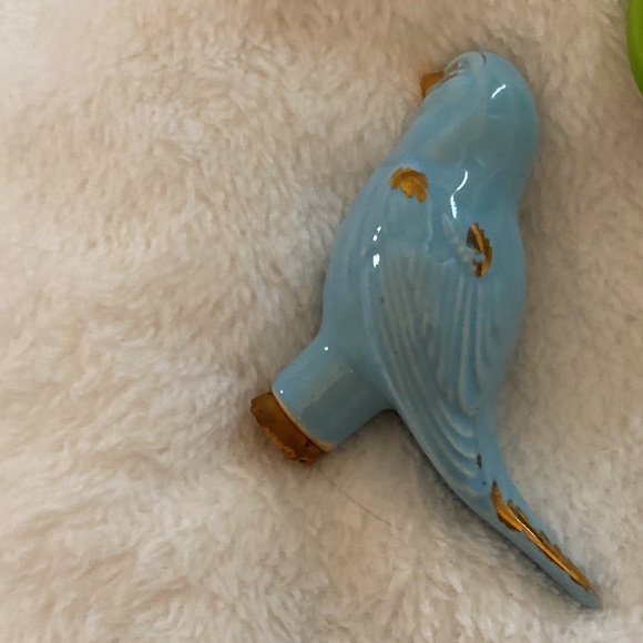 Vintage Pearl 22Kt. Gold blue bird on a tree branch salt & pepper shaker - Picture 7 of 16